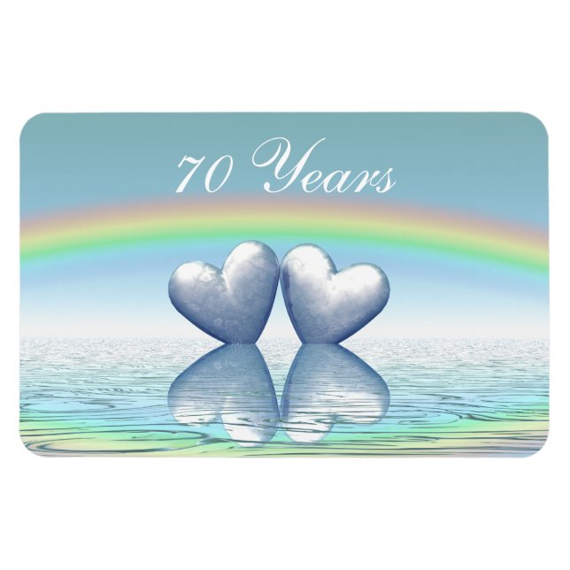 70th Anniversary Platinum Hearts Magnet (Horizontal)
