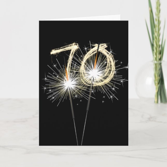70th Anniversary Sparklers on Black  Card (Front)