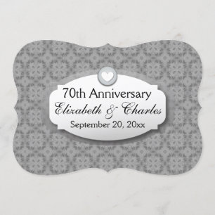 70th Anniversary Wedding Anniversary Platinum Z03 Invitation