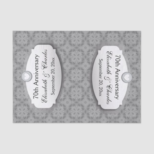 70th Anniversary Wedding Anniversary Platinum Z03 Tissue Paper (Front)