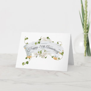 70th Anniversary with Ivy on Birch Scroll Card