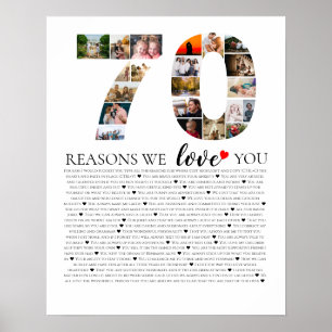 70th birhday reasons why we love you mom dad poster