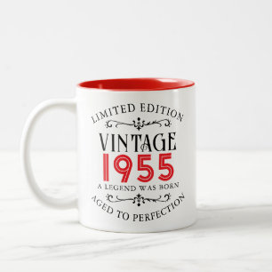 70th Birthday 1955 Vintage Turning 70 Gift Two-Tone Coffee Mug