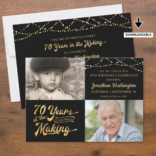 70th Birthday 2 Photos 70 YEARS IN THE MAKING Invitation