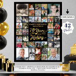 70th Birthday 42 Photo Collage YEARS IN THE MAKING Poster<br><div class="desc">Celebrate a 70th birthday for him or her photo memories through the years with this photo display printed on a poster print utilising this easy-to-upload photo collage template with 42 pictures featuring a retro calligraphy script typography title design 70 YEARS IN THE MAKING which incorporates birth year within the design...</div>