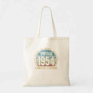 70Th Birthday 70 Year Old Gifts Vintage 1954 Limit Tote Bag
