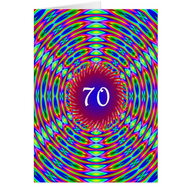 70th Birthday Abstract Trippy Swirls (Front)