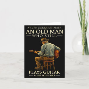 70Th Birthday Acoustic Guitar Player Illustration Card