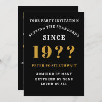 70th Birthday Add Name Year Black Gold For Him