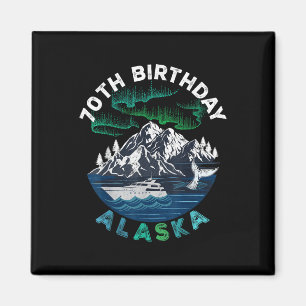70th Birthday Alaska North Lights Family Cruise Sq Magnet