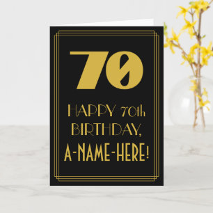70th Birthday ~ Art Deco Inspired Look "70" & Name Card
