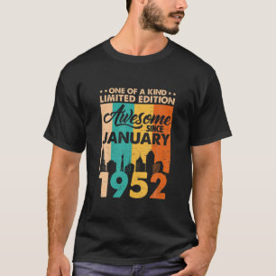 70Th Birthday Awesome Since January 1952 Vintage T-Shirt