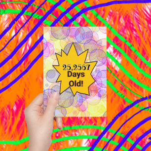 70th birthday badge age in days invitation