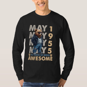 70th Birthday Bear Legends May 1955 70 Years Old F T-Shirt