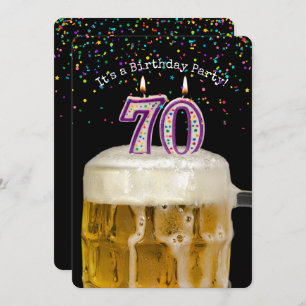 70th Birthday Beer Party Invitation