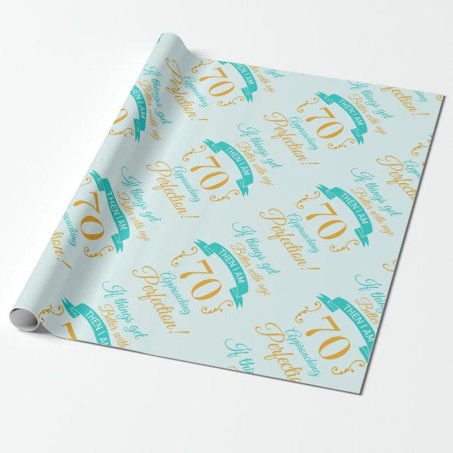70th Birthday Better With Age Wrapping Paper (Unrolled)
