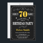 70th Birthday Black and Yellow Chalkboard Invitation<br><div class="desc">70th Birthday Invitation Black and Yellow Typography. Chalkboard. Black and White Background. Adult Birthday. Male Men or Women Birthday. Kids Boy or Girl Lady Teen Teenage Bday Invite. 13th 15th 16th 18th 20th 21st 30th 40th 50th 60th 70th 80th 90th 100th. Any Age. For further customisation, please click the "Customise...</div>