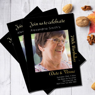 70th Birthday Black Gold