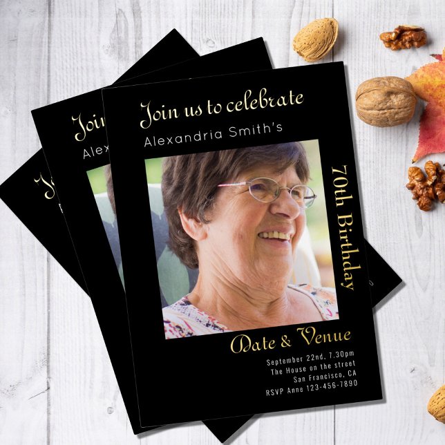 70th Birthday Black Gold (Creator Uploaded)