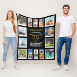 70th Birthday Black Gold Legendary 20 Photo Fleece Blanket<br><div class="desc">Personalised gift fleece blanket with 20 photos of your choice. A wonderful gift idea to commemorate a special birthday for that wonderful person. TOP TIP: If you Pre-crop your photos into a square shape before you upload them you have control of how they look. No problem if you can't do...</div>