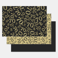 70th Birthday Black & Gold Number Pattern 70