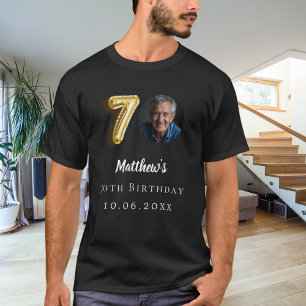 70th birthday black gold photo T-Shirt