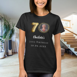 70th birthday black gold photo T-Shirt