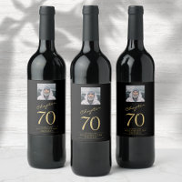 70th Birthday Black Gold Photo