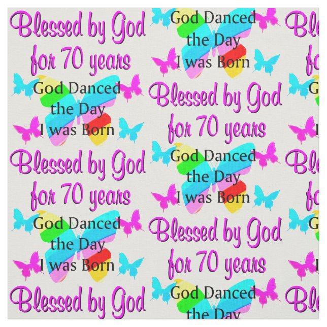 70TH BIRTHDAY BLESSING FABRIC (Swatch)