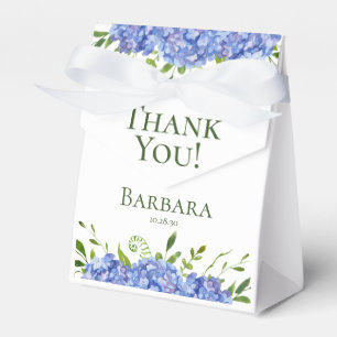 70th Birthday Blue Hydrangeas Thank You Favour Box