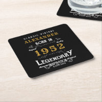 70th Birthday Born 1952 Vintage Black Gold