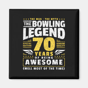70th Birthday Bowling 70 Years Old Bowler Magnet