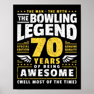 70th Birthday Bowling 70 Years Old Bowler Poster