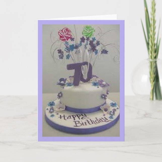 70th Birthday Cake Card (Front)