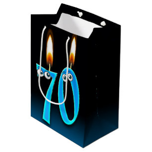 70th Birthday Candles Medium Gift Bag