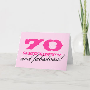 70th Birthday card for women   70 and fabulous!