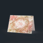 70th Birthday card with pearls and petals<br><div class="desc">70th birthday greetings with pearls and petals. A beautiful way to wish a happy birthday. Pink pearls lie an a bed of pink and white petals. A very feminine card for a woman. Celebrate a ladies birthday with petals and pearls. A really elegant card to give to a beautiful lady....</div>