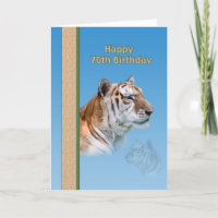 70th Birthday Card with Tiger