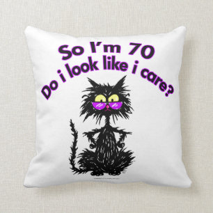 70th Birthday Cat Gifts Cushion