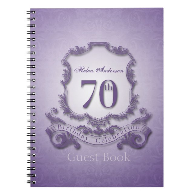 70th Birthday Celebration Custom Framed Guest Book (Front)
