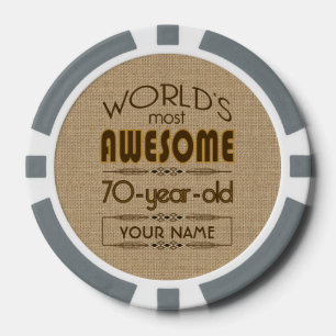70th Birthday Celebration World Best Fabulous Poker Chips