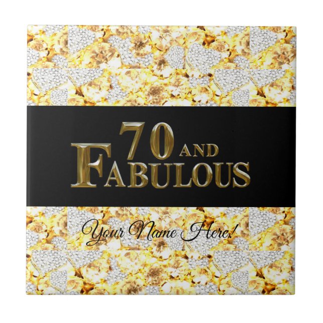 70th Birthday  Ceramic Tile (Front)