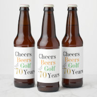 70th Birthday Cheers Beers Golf Minimal Party