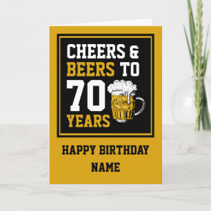 70th Birthday Cheers & Beers to 70 Years Card