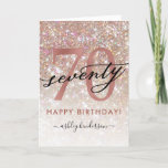 70th Birthday Chic Glitter Ombre Card<br><div class="desc">Modern chic girly birthday card for 70th  birthday. Design featuring champagne sparkly glitter texture,  rose gold 70 and calligraphy script seventy. Personalise with a name and your message.</div>