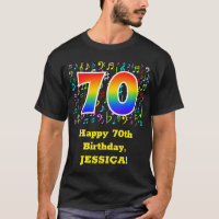 70th Birthday: Colourful Music Symbols, Rainbow 70