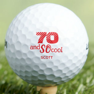 70th Birthday Custom Brother Gift SO Cool Red Golf Balls
