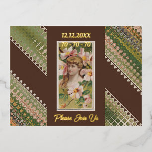 70th Birthday Custom Invitation Floral Beauties 41