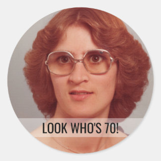 70th Birthday Custom Photo Stickers