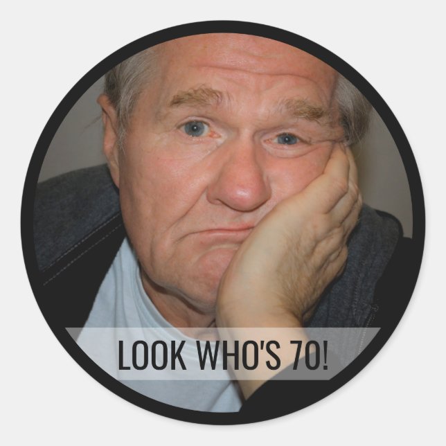 70th Birthday Custom Photo Stickers (Front)